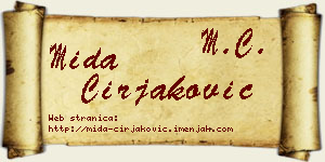 Mida Ćirjaković vizit kartica
